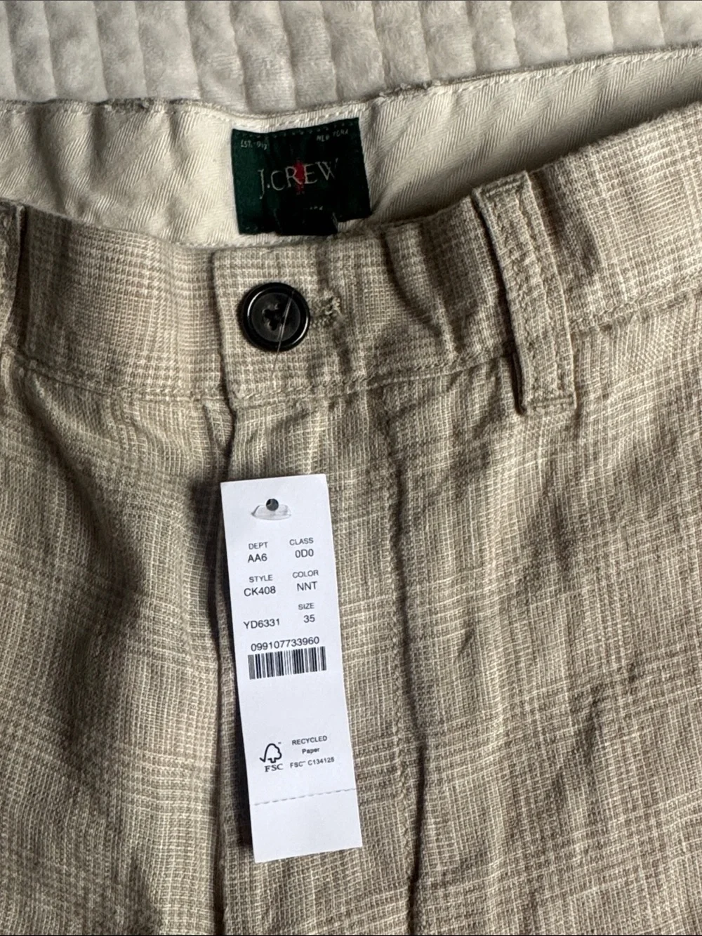 J. Crew Men's Plaid Flat-Front Shorts in Light Khaki